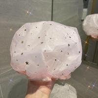 星星粉色 浴帽女防水头套洗澡帽厨房防油烟帽子加大号厚双层发膜专用护理罩
