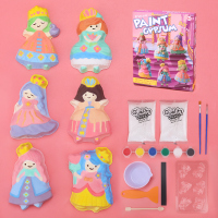 DIY女孩石膏 六一儿童节礼物恐龙涂色石膏娃娃白胚涂鸦手工diy彩绘画画小玩具