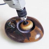 罗马轮厚1厘米+5联接杆 打磨大理石头的手工全套抛光片电动工具加工多功能神器鹅卵石