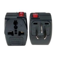 黑色 Wonpro稳不落带开关插座国标澳标万用转换插头中国澳洲电源转换器