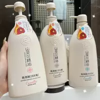 透明 洗发水 650ml 山茶花控油去屑洗发水氨基酸洗发露丰盈蓬松护发素沐浴露三件套装