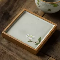 白茶花(单个)杯垫 梵悦手绘佛手山果杯垫绣球杯托小号瓜果碟全手工陶瓷功夫茶具零配