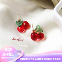 925银针 不退不换 sunball 《小樱桃》春夏炒鸡可爱少女耳环可甜可盐日常百搭耳夹