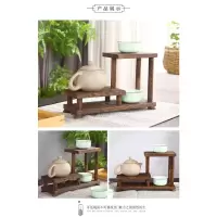 高低台 桌面多宝阁实木小茶杯架茶壶展示架茶道收纳架普洱茶具配件博古架