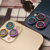 12双摄/12mini通用-平纹炫彩2颗 后摄像头炫彩保护圈适用13Pro Max苹果12手机镜头膜11钻纹金属贴