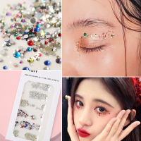 混色钻2-4mm 送胶水点钻笔收纳 闪闪舞台妆亮钻眼钻儿童眼角贴音乐节亮片化妆亮片贴钻眼妆泪钻