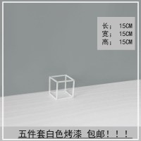 白色正方形15CM 金色架子婚庆婚庆拱门花架几何方框铁艺插花器花篮三脚架鲜花支架