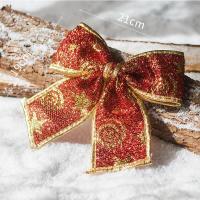 红色金边蝴蝶结1枚 掬涵 圣诞树大型装饰品圣诞节带灯发光加密松绿植绒豪华落地摆件