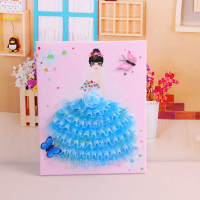 S01爱莎公主 梦幻公主裙画框儿童diy手工制作钻粘贴相框 幼儿园亲子作业材料包