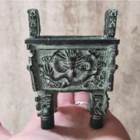 10高方龙鼎 青铜器仿古摆件司母戊鼎 大方鼎铜香炉 九鼎家居装饰品 古玩