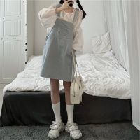 粉色连衣裙 S[60-80] 大码女装胖妹妹牛仔背带裙女2022夏季宽松显瘦粉色爱心A字短裙子