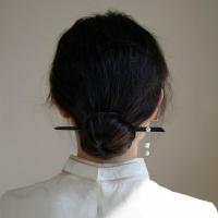 铃兰流苏典雅发簪 赛赛莉安巴洛克天然珍珠盘发发簪气质中国风复古檀木质人鱼泪发饰