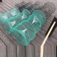 2孔25*45+赠品+1饵 折叠捕鱼花篮竹笼渔网捕鱼乌龟鳖弹簧花蓝专捕甲鱼笼虾笼黑鱼笼