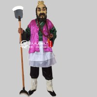 鞋袜、成人均码160到180 均码 西游记沙和尚演出服装头饰道具沙僧全套沙悟净佛珠衣服月牙铲