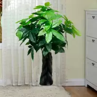 1米罗汉发财不带盆 仿真发财树仿真植物客厅落地盆景大型绿植盆栽花仿真假树室内植被
