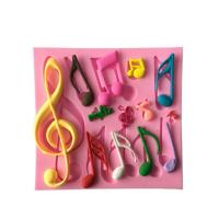 音符模具 蛋糕装摆音乐主题迷你吉他小提琴模型木制乐器蛋糕装扮带盒送底座