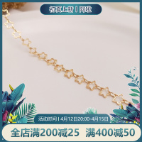 5mm五角星星链条 50厘米 14K包真金保色5mm小五角星链条星星散链手工手链项链diy饰品材料