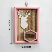 粉红色 鹿头挂件 大 墙面装饰品创意房间布置卧室墙上壁挂花篮客厅室内餐厅墙壁挂件花