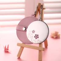 M87-樱之花[镜面]+粉色皮套 小镜子随身携带精致高级便感女超迷你手持放包里的生轻薄好看创意