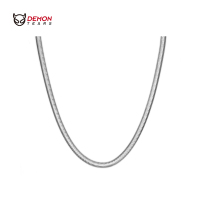 钢色约45cm DEMONTEARS蛇骨链钛钢项链男女潮搭冷淡风嘻哈个性锁骨链颈链饰品