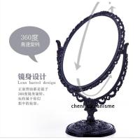 黑色椭圆双面平面 8寸桌面双面台式化妆镜子 大号时尚梳妆镜 欧式台镜 安娜苏公主镜