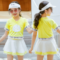 金色 nt865610 均码[50-72斤] 韩代购女童分体游泳衣中小儿童度假防晒高腰比基尼公主宝宝泳装