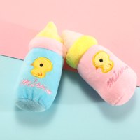 颜色随机 发声小奶瓶宠物玩具磨牙玩具狗玩具泰迪比熊毛绒玩具会叫的玩具