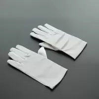 白色短款 儿童款 均码 儿童礼服手套蕾丝复古赫本女童晚宴走秀表演旗袍渔网缎面白薄款夏