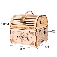 古典宝箱LOVE diy手工制作留声机材料包木质音乐盒摆件创意生日礼物复古八音盒