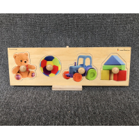 仿真玩具 木制超大木珠手抓仿真果蔬动物卡通交通工具拼图益智早教玩具教具