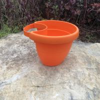 中号-橙色 塑料 创意下水管壁挂花盆捆绑管道圆柱子管道花盆壁挂式花盆悬挂式花篮