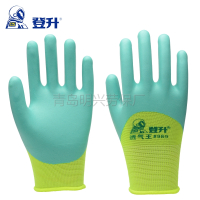 正品登升989透气王(12双) L 登升949握得牢双层乳胶磨砂胶面耐磨防滑工作防护劳保浸胶手套