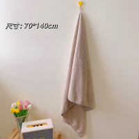 卡其色(浴巾)加厚款 140x70cm 知物猪超吸水菠萝格浴巾夏季亲肤柔软浴巾速干可穿可裹大毛巾裹巾