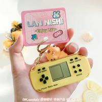 趴趴动物游戏机~老虎 ins奶油球动物迷你掌上游戏机钥匙扣男女学生礼物俄罗斯方块挂件