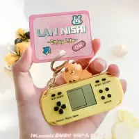 趴趴动物游戏机~老虎 ins奶油球动物迷你掌上游戏机钥匙扣男女学生礼物俄罗斯方块挂件