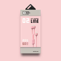 粉色二合一数据线[快充] 黑鱼干电人iphone13充电器头20wPD快充苹果12充电头适用华为小米