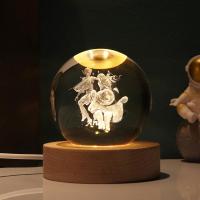 6cm白羊座+实木灯座+礼盒 十二12星座创意发光水晶球装饰摆件女孩生日礼物小夜灯情侣狮子座