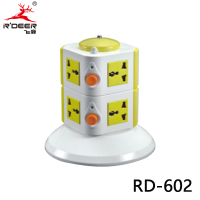RD-602 飞鹿工具转换器双层三层电源转换带插头开关充电插座插排多孔家用