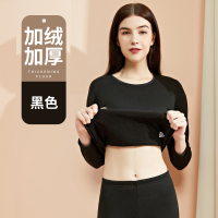 本色绒:黑色 160(M) 推荐70-95斤左右 南极人保暖内衣女加厚加绒套装打底衫秋衣裤秋裤中老年人妈妈线衣