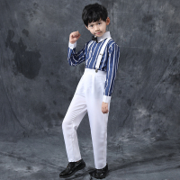 男款 长袖 (领结+背带) 110cm 儿童合唱演出服中小学生主持人男女童六一大合唱团诗歌朗诵表演服