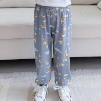 兔子 100cm 女童冰丝睡裤宽松儿童防蚊裤春秋女孩家居裤空调裤男童束脚裤夏薄