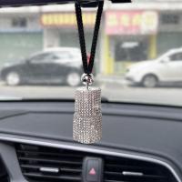 满钻香水挂件 车载汽车香水挂件高档镶钻精油吊坠狐狸毛除异味车内香水挂饰品女
