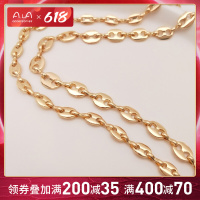 小号5x7mm猪鼻子链条 50厘米 14K包金保色猪鼻子链条双孔咖啡豆拼接链手工散链diy手链项链配件