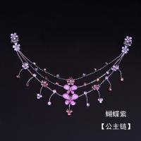 蝴蝶紫[公主链]5647755 喔拉拉儿童额头链拉丁舞头饰小女孩发饰舞蹈表演眉心坠水钻皇冠公