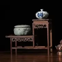 高低 实木茶杯架子茶道茶饼架小博古架茶柜收纳置物架普洱茶壶茶具配件