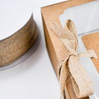 同款亚麻色丝带一卷50米 1盒子用0.9米左右 青团蛋黄酥雪媚娘盒胖马贝壳马卡龙千层月饼蛋糕玛德琳泡芙包装盒