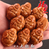 17mm精品刘人义弥勒 刘人义弥勒橄榄核手串男士 1.9大籽手雕刻八大弥勒橄榄胡精雕手链