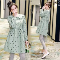 绿色上衣 M 孕妇装春秋装洋气怀孕春款裙子时尚款套装两件套春季长袖T恤上衣