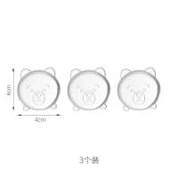 小熊防撞贴[3枚装](可水洗重复使用) FaSoLa透明冰箱防撞贴家用门把手柜门缓冲贴神器墙面防碰撞保护垫