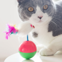 猫咪玩具不倒翁毛绒羽毛老鼠成幼猫老鼠球益智逗猫神器宠物玩具